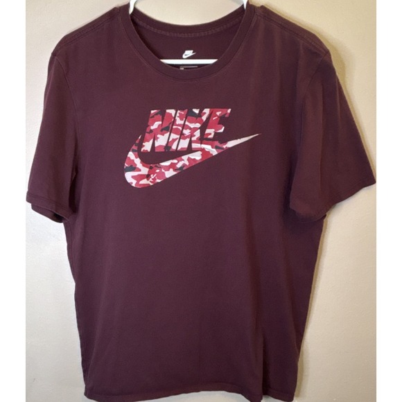 Nike Other - Nike Men's Maroon Graphic Logo Athletic Cut Cotton Crew Neck T-Shirt L